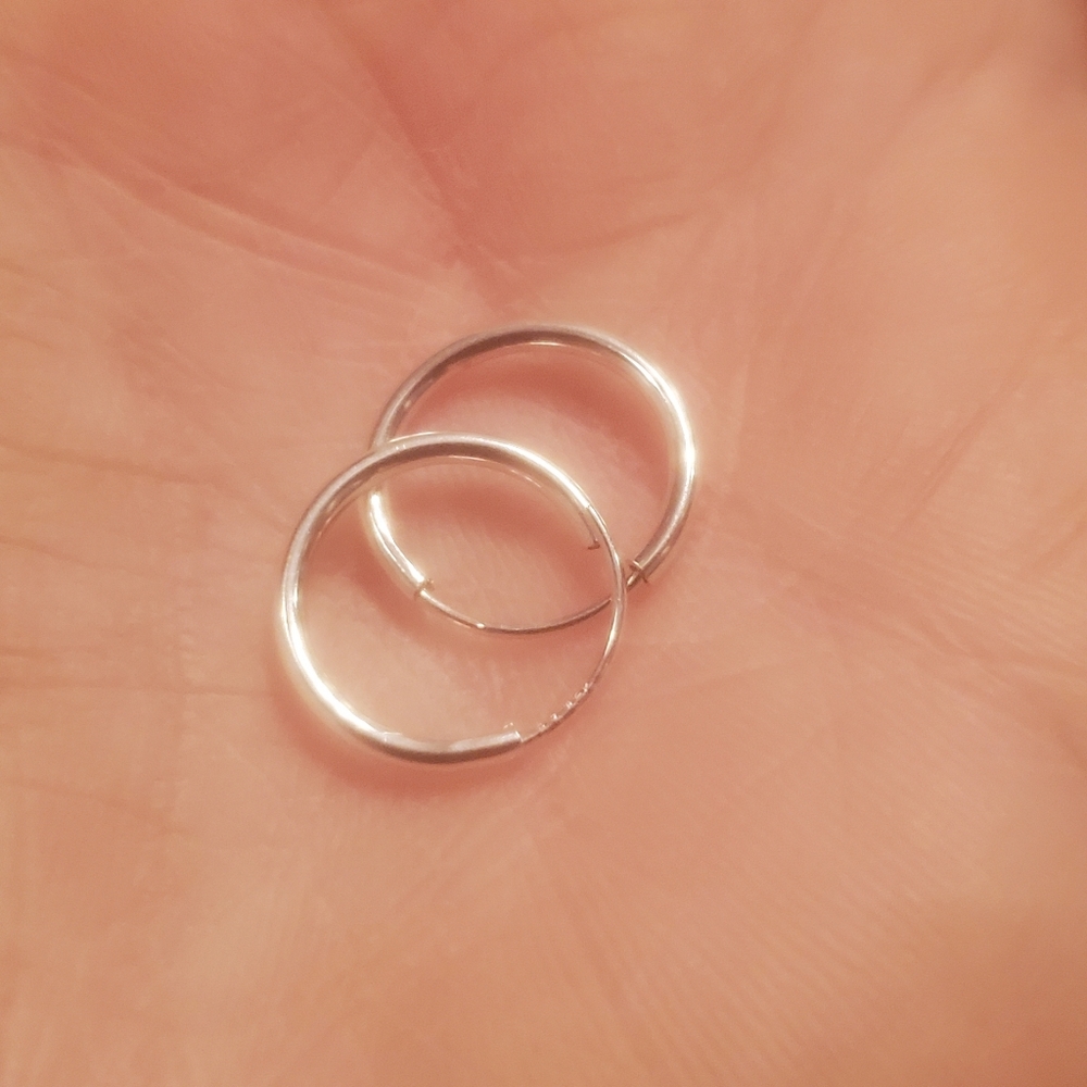 Small Minimalist Silver Hoop Earrings
